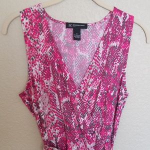 INC sleeveless faux wrap dress SP